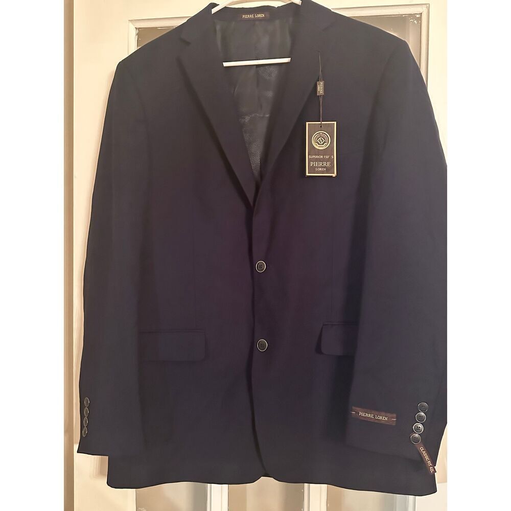 Pierre Loren Blazer Premium Stretch Classic Fit Sport Coat Suit Jacket 42L 36W